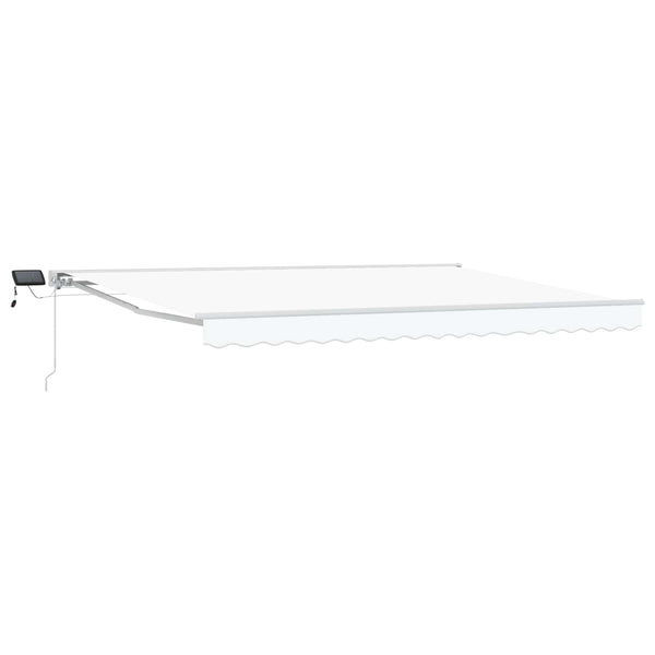 Manuaalinen markiisin runko LED-valoilla Valkoinen 4 × 3,5 m