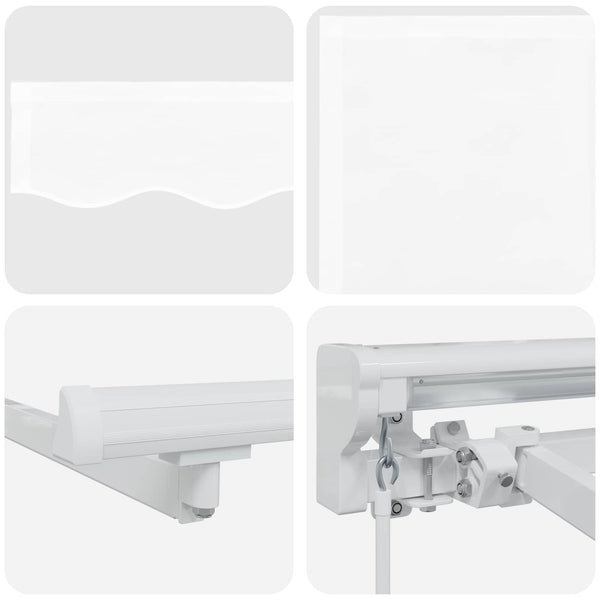 Manuaalinen markiisin runko LED-valoilla Valkoinen 4,5 × 3,5 m