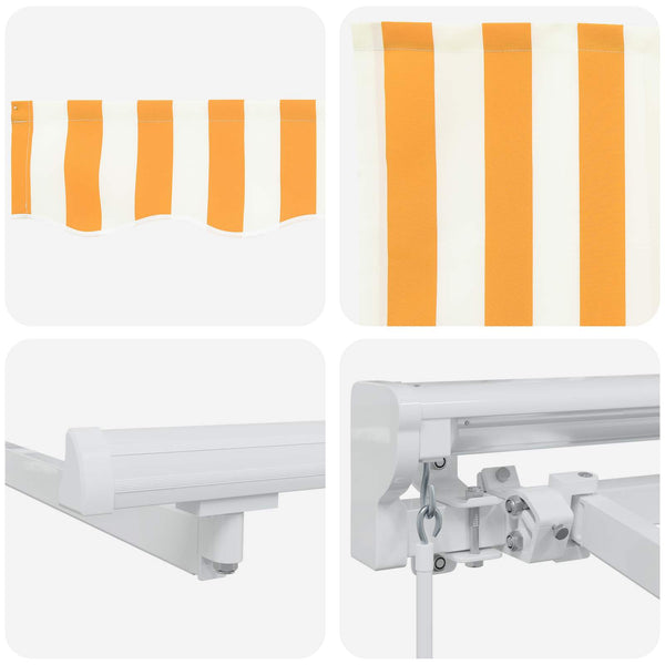 Manuaalinen markiisin runko LED-valoilla 5 x 3 m