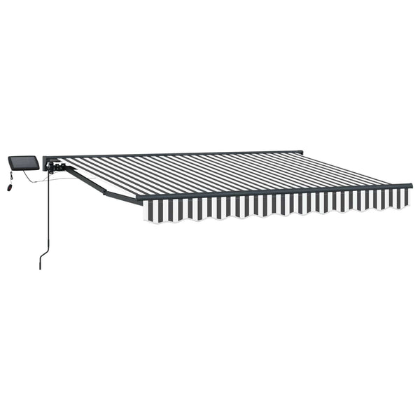 Manuaalinen markiisin runko LED-valoilla 3,5 x 2 m