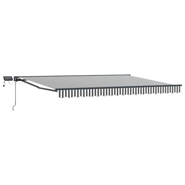 Manuaalinen markiisin runko LED-valoilla 4,5 × 3 m