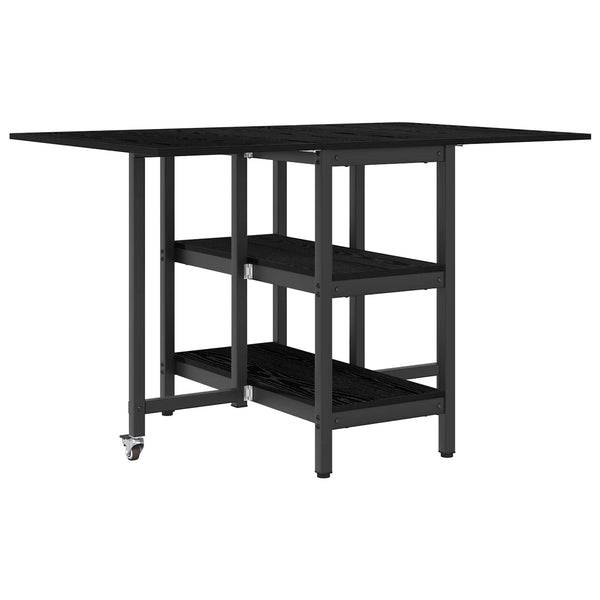 Ruokailupöytä 122 x 80 x 76,5 cm Tekninen puu Musta tammi