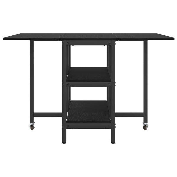 Ruokailupöytä 122 x 80 x 76,5 cm Tekninen puu Musta tammi