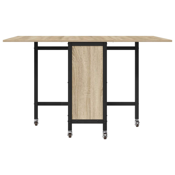 Kokoontaitettava ruokapöytä pyörillä 130 x 80 x 76,5 cm