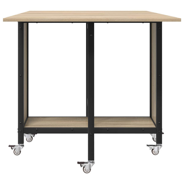 Kokoontaitettava ruokapöytä pyörillä 130 x 80 x 76,5 cm