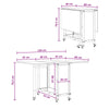 Kokoontaitettava ruokapöytä pyörillä 130 x 80 x 76,5 cm