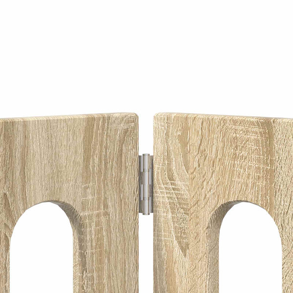 Taitettava lemmikkitarha 4 kpl Sonoma-tammi 201 x 38 x 70 cm