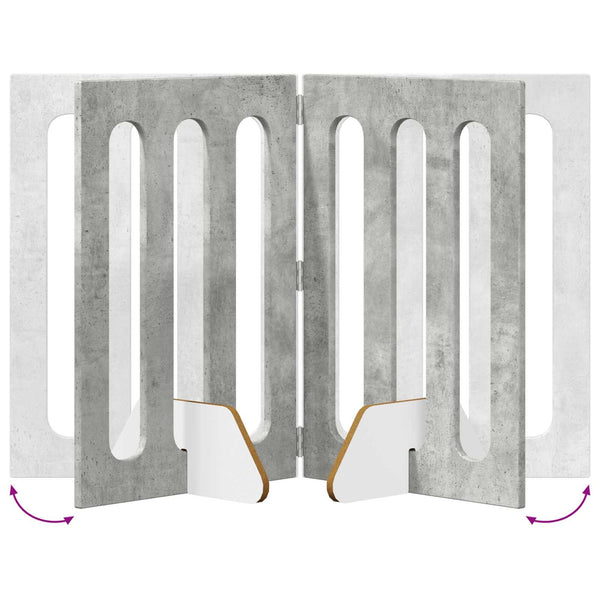 Taitettava lemmikkitarha 2 kpl Betoninharmaa 100,5 x 38 x 70 cm