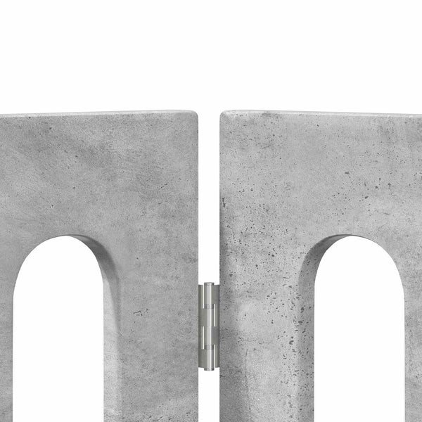 Taitettava lemmikkitarha 4 kpl Betoninharmaa 201 x 38 x 90 cm