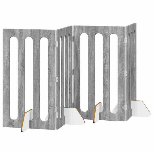 Taitettava lemmikkitarha 4 kpl Harmaa Sonoma 201 x 38 x 90 cm