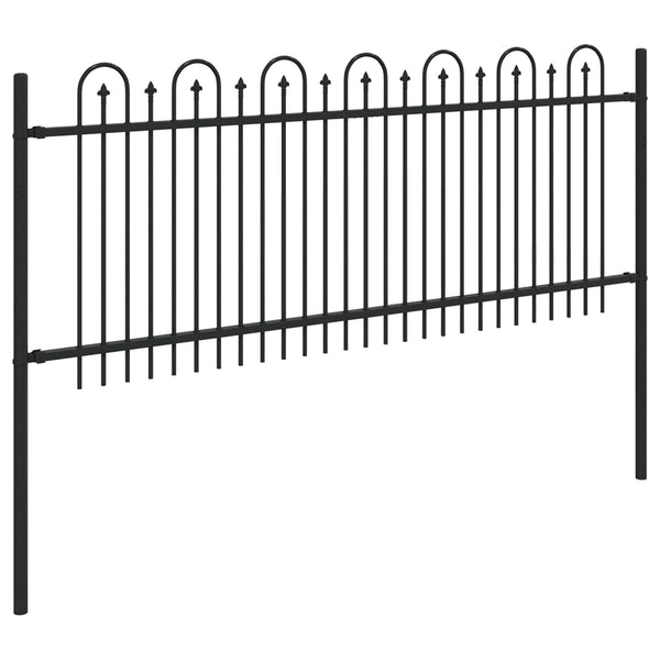 Piikki Kaari Aita DRONTEN 200 x 80 cm Jauhemaalattu Teräs Musta