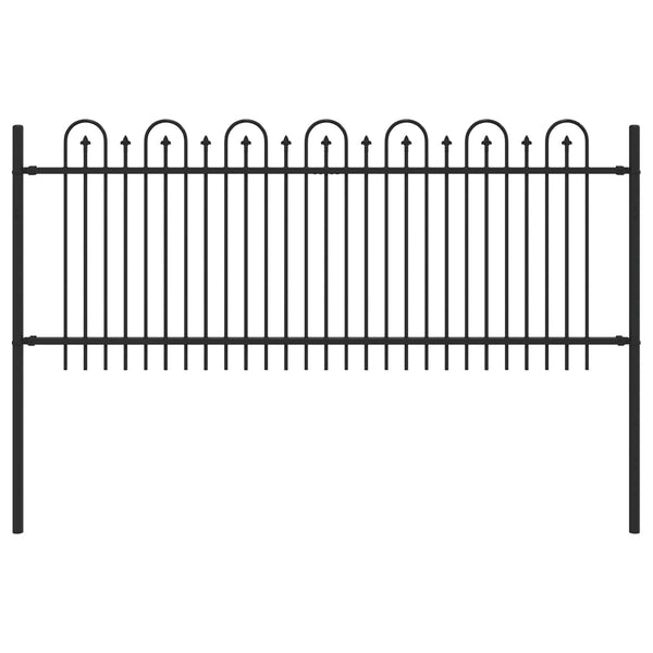 Piikki Kaari Aita DRONTEN 200 x 80 cm Jauhemaalattu Teräs Musta
