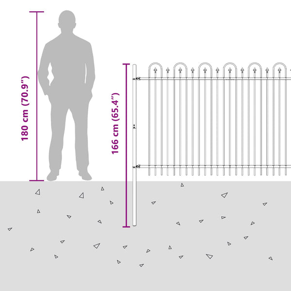 Piikki Kaari Aita DRONTEN 200 x 116 cm Jauhemaalattu Teräs