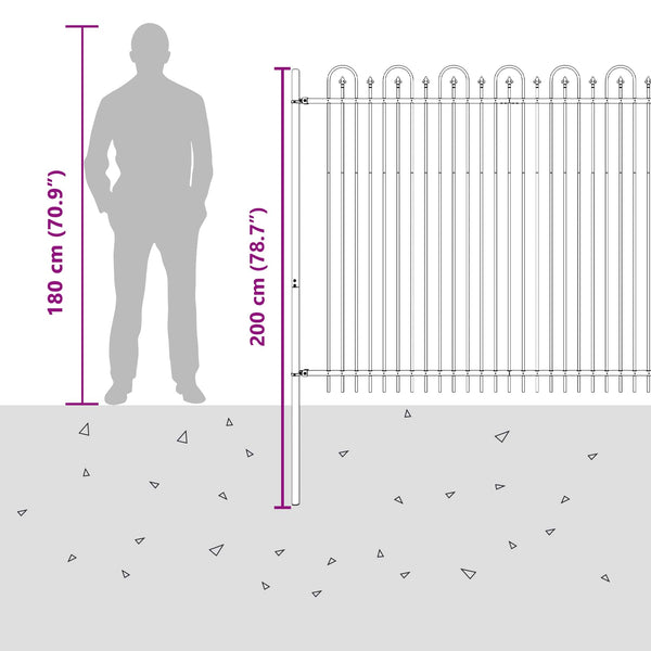 Piikki Kaari Aita DRONTEN 200 x 150 cm Jauhemaalattu Teräs