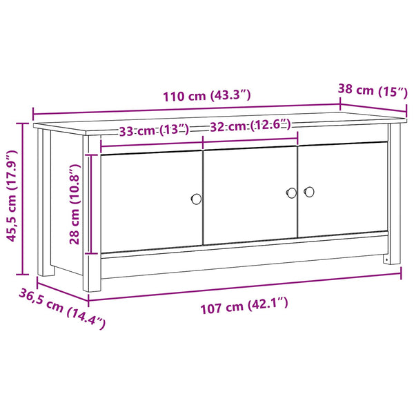 Kenkäkaappi Vahansävyinen Ruskea 110 x 38 x 45,5 cm
