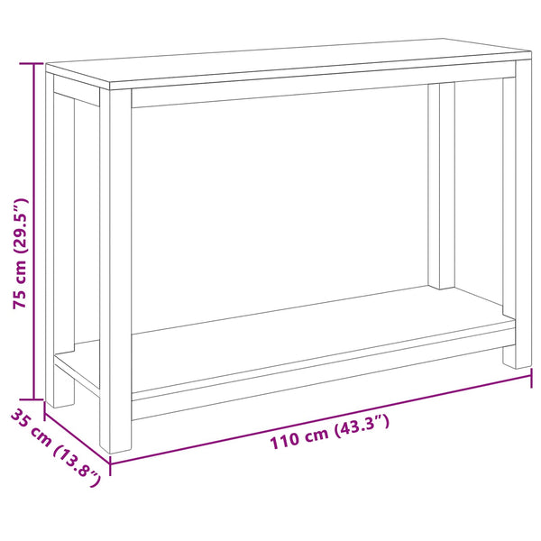 Konsolipöytä Luonnollinen 110 x 35 x 75 cm Tiikkipuu