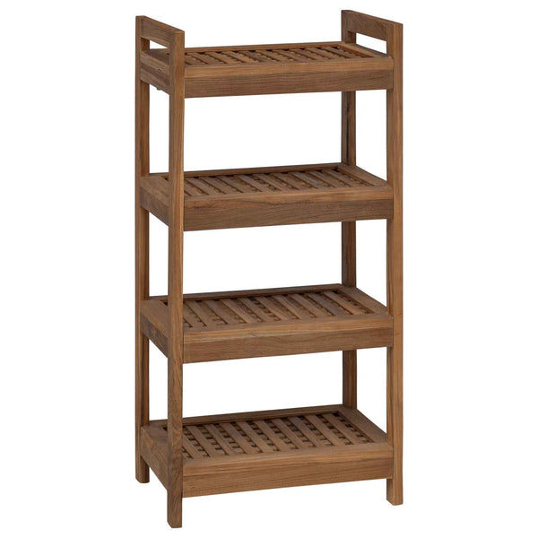 Kylpyhuoneshelf Luonnollinen 45 x 30 x 97 cm Tiikkipuu