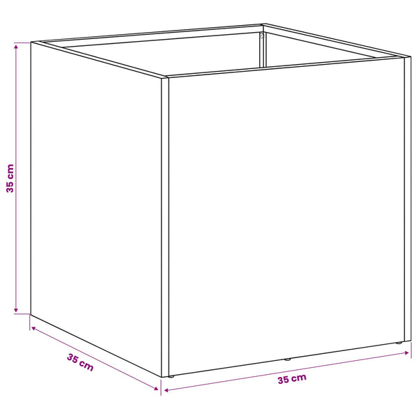 Puutarha ruukku 2 kpl Musta 35 x 35 x 35 cm