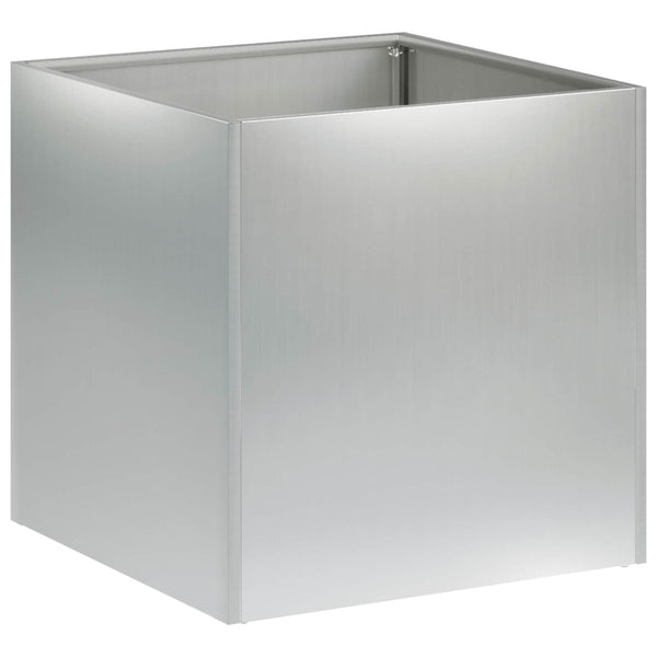 Puutarha ruukku 2 kpl Hopea 35 x 35 x 35 cm Galvanoitu teräs