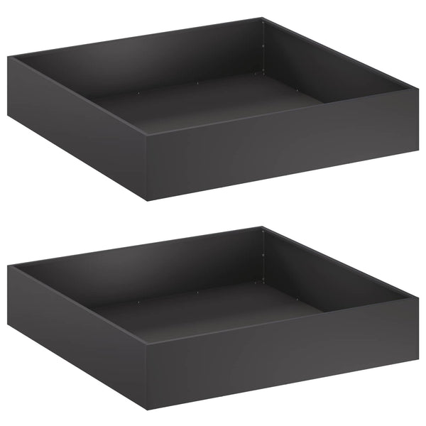 Puutarha ruukku 2 kpl Musta 80 x 80 x 12 cm