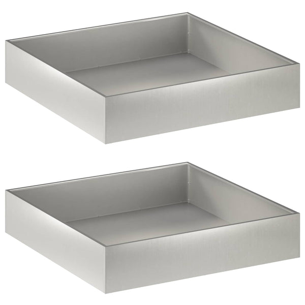 Puutarha ruukku 2 kpl Hopea 80 x 80 x 12 cm Ruostumaton teräs