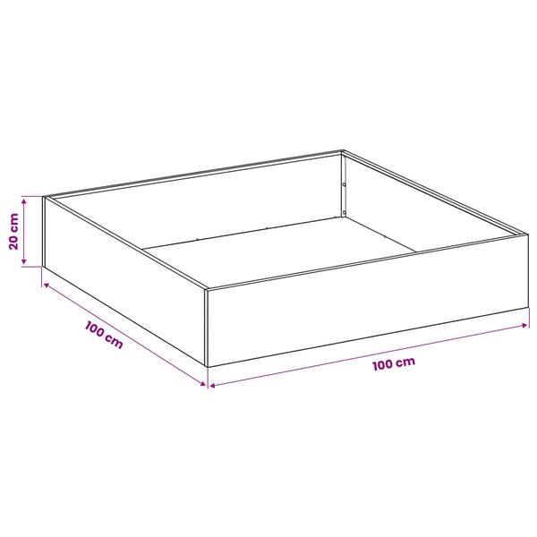 Puutarha ruukku 2 kpl Ruosteinen 100 x 100 x 20 cm