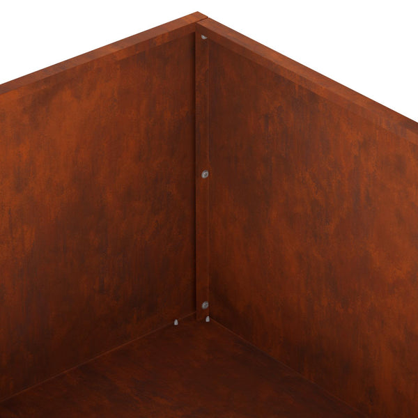 Puutarha ruukku 2 kpl Ruosteinen 80 x 80 x 30 cm