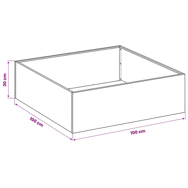 Puutarha ruukku 2 kpl Musta 100 x 100 x 30 cm
