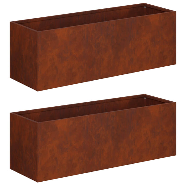 Puutarha ruukku 2 kpl Ruosteinen 40 x 20 x 20 cm