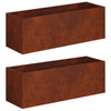 Puutarha ruukku 2 kpl Ruosteinen 60 x 20 x 20 cm
