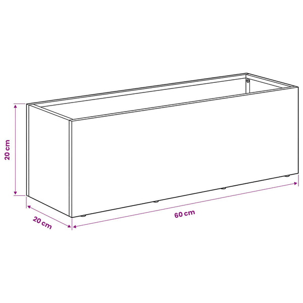 Puutarha ruukku 2 kpl Ruosteinen 60 x 20 x 20 cm