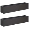 Puutarha ruukku 2 kpl Musta 80 x 20 x 20 cm