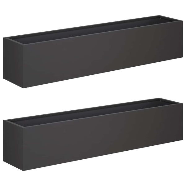 Puutarha ruukku 2 kpl Musta 100 x 20 x 20 cm
