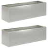 Puutarha ruukku 2 kpl Hopea 80 x 30 x 30 cm Ruostumaton teräs