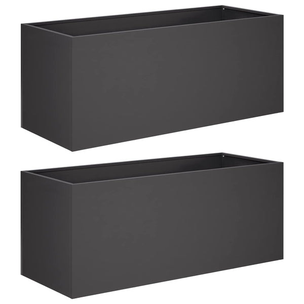 Puutarha ruukku 2 kpl Musta 100 x 40 x 40 cm