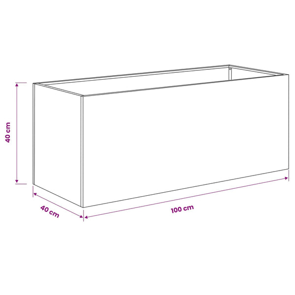 Puutarha ruukku 2 kpl Musta 100 x 40 x 40 cm