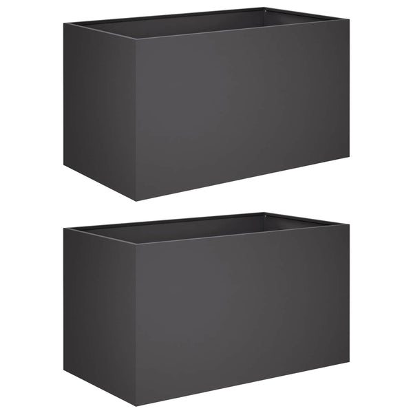 Puutarha ruukku 2 kpl Musta 100 x 50 x 50 cm