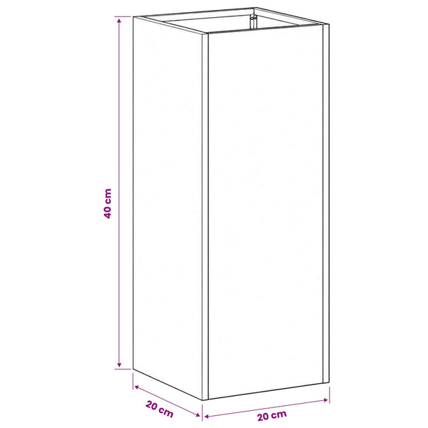 Puutarha ruukku 2 kpl Ruosteinen 20 x 20 x 40 cm
