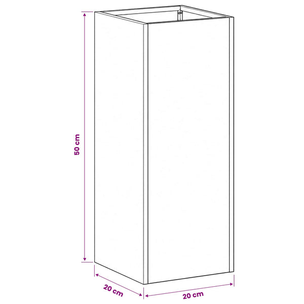 Puutarha ruukku 2 kpl Ruosteinen 20 x 20 x 50 cm
