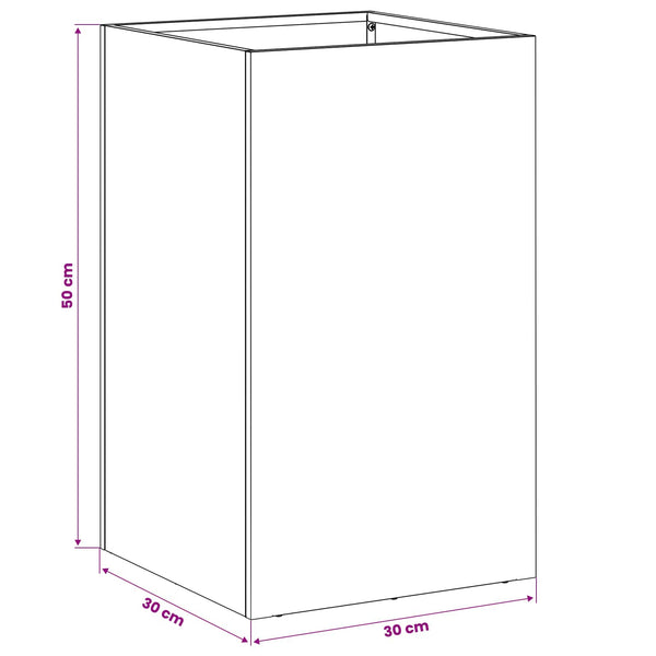 Puutarha ruukku 2 kpl Hopea 30 x 30 x 50 cm Ruostumaton teräs