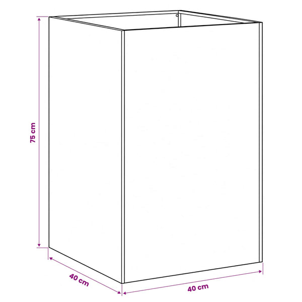 Puutarha ruukku 2 kpl Hopea 40 x 40 x 75 cm Ruostumaton teräs