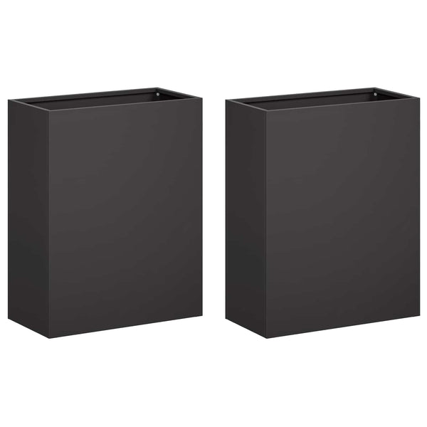 Puutarha ruukku 2 kpl Musta 40 x 20 x 50 cm