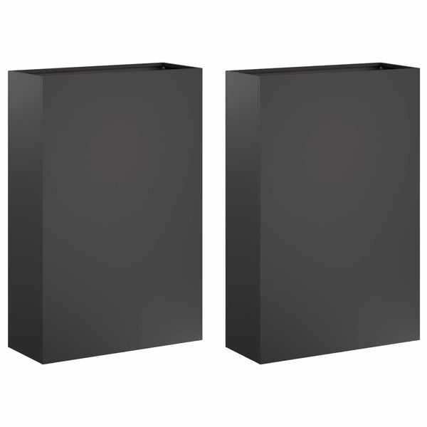 Puutarha ruukku 2 kpl Musta 40 x 20 x 75 cm