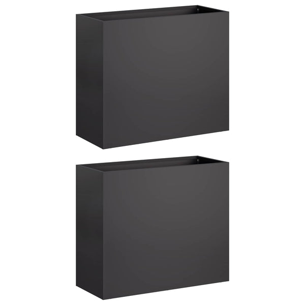 Puutarha ruukku 2 kpl Musta 50 x 20 x 40 cm