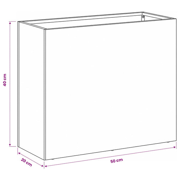 Puutarha ruukku 2 kpl Musta 50 x 20 x 40 cm