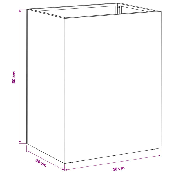 Puutarha ruukku 2 kpl valkoinen 40 x 30 x 50 cm