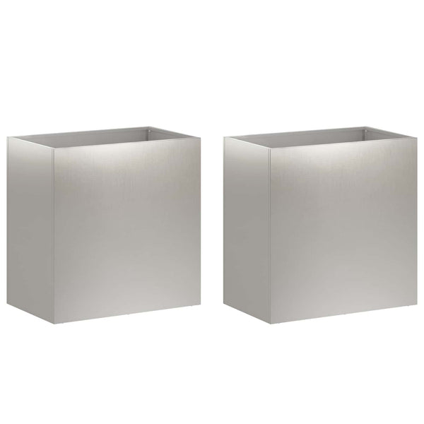 Puutarha ruukku 2 kpl Hopea 50 x 30 x 40 cm Ruostumaton teräs