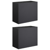 Puutarha ruukku 2 kpl Musta 60 x 30 x 50 cm