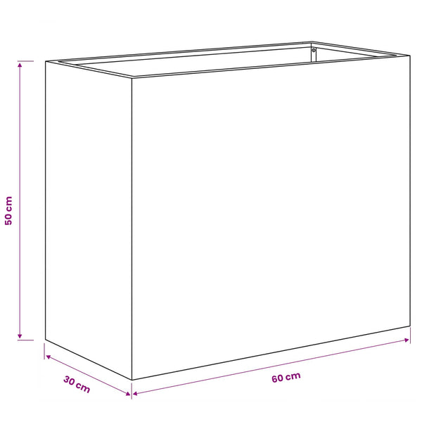 Puutarha ruukku 2 kpl Musta 60 x 30 x 50 cm