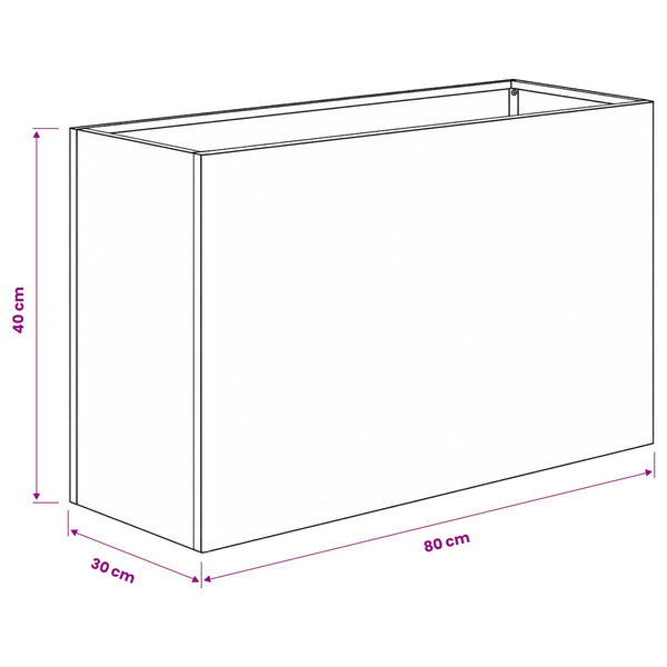 Puutarha ruukku Musta 80 x 30 x 40 cm Kylmävalssattu teräs